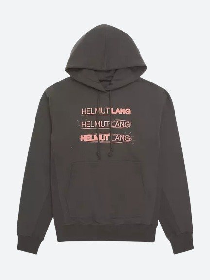 Helmut Lang Distressed Logo Hoodie