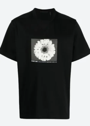 Helmut Lang Black Cotton Graphic T-Shirt