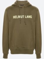 Helmut Lang Olive Green Logo Hoodie