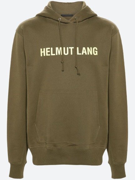 Helmut Lang Olive Green Logo Hoodie
