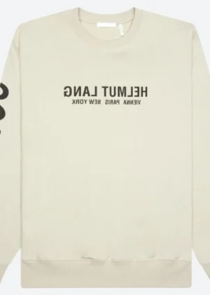  Helmut Lang Upside Down Logo Beige Sweatshirt