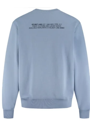 Helmut Lang Brushstroke Logo Sweatshirt in Light Blue