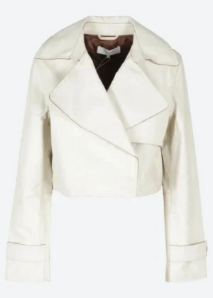 Helmut Lang Cropped Leather Trench Jacket