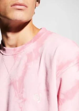 Helmut Lang Pink Tie-Dye Logo Sweatshirt