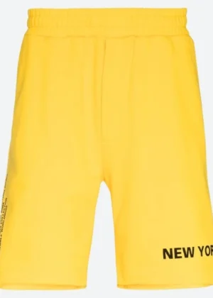 Helmut Lang Taxi Yellow Cotton Shorts