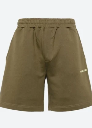 Helmut Lang Olive Green Relaxed Fit Logo Shorts